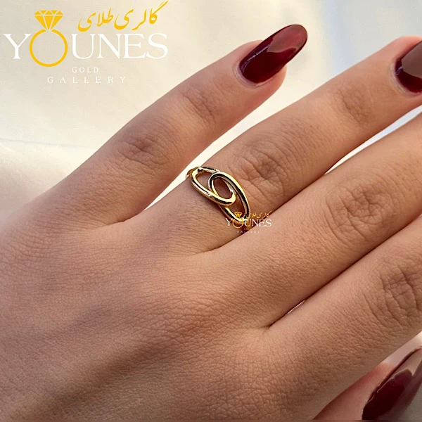 انگشتر بیضی مینیمال طلا